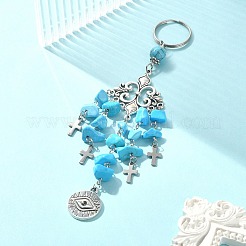 Flat Round with Eye Alloy Pendant Keychains&nbsp;KEYC-JKC00544-02