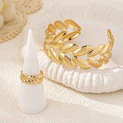 Wheat Alloy Cuff Bangle & Cuff Rings Sets&nbsp;FS-WG1F87C-01