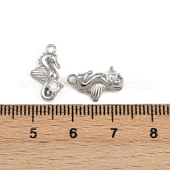 Brass Micro Pave Cubic Zirconia Charms&nbsp;KK-C115-08P