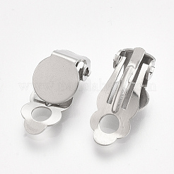 Tarnish Resistant 304 Stainless Steel Clip-on Earring Findings&nbsp;STAS-T045-33A-P