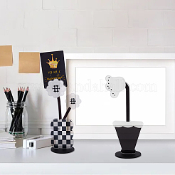 5 Sets 5 Style Black & White Leaf & Flower Acrylic Memo Holder&nbsp;OFST-OC0004-29