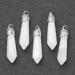 Bullet Natural White Jade Pointed Pendants&nbsp;LS-G-E332-C27
