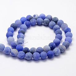 Frosted Natural Weathered Agate Beads Strands&nbsp;G-F367-8mm-01
