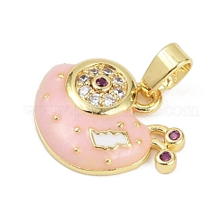 Brass Micro Pave Cubic Zirconia Enamel Pendants&nbsp;KK-L231-05G
