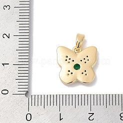 Brass Micro Pave Cubic Zirconia Pendants&nbsp;KK-Q030-01A-G