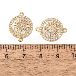 Brass Pave Clear Cubic Zirconia Connector Charms&nbsp;CU-CBA4579-06G-A