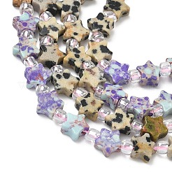4 Styles Synthetic Imperial Jasper & Natural Picture Jasper & Unakite & Dalmatian Jasper Beads Strands&nbsp;G-D095-A04