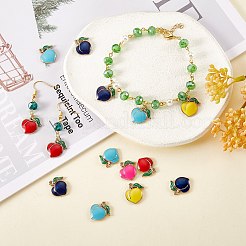 30Pcs 5 Colors Rack Plating Alloy Enamel Pendants&nbsp;ENAM-SZ0005-84