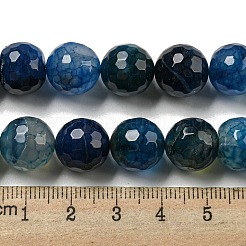Faceted Natural Dragon Veins Agate Beads Strands&nbsp;G-F447-12mm-L06