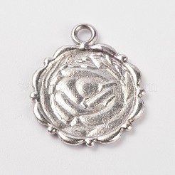 Flower Alloy Pendant Cabochon Settings and Half Round/Dome Clear Glass Cabochons&nbsp;DIY-X0221-AS-FF