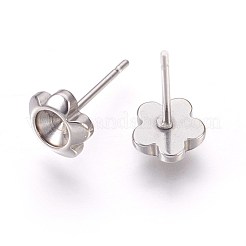 Non-Tarnish 201 Stainless Steel Post Stud Earring Settings&nbsp;STAS-I097-008P