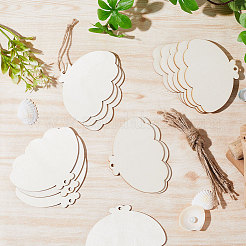 Animal Theme Unfinished Blank Wooden Pendants Set for Painting Arts&nbsp;WOOD-WH0124-26F