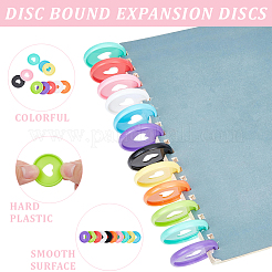 60Pcs 10 Colors Plastic Loose Leaf Ring Round Binder Discs&nbsp;FIND-GF0009-71