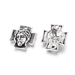 Tibetan Style Alloy Cross with Jesus Alloy Pendants for Easter Jewelry&nbsp;LF10674Y-NF