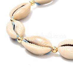 Natural Cowrie Shell Braided Bead Anklets for Girl Women&nbsp;AJEW-AN00453-01