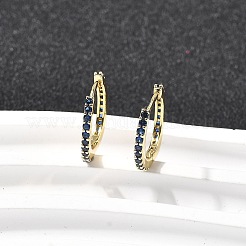 Brass Micro Pave Cubic Zirconia Hoop Earrings&nbsp;EJEW-P322-01G