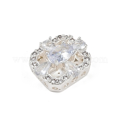 Hollow Rack Plating Brass Clear Cubic Zirconia Beads&nbsp;KK-L236-05S