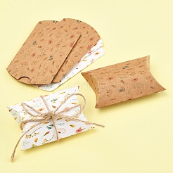 30Pcs 2 Colors Flower Print Paper Pillow Gift Boxes&nbsp;CON-FS0001-13