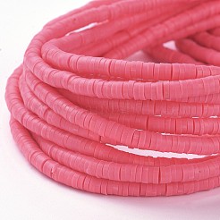 Flat Round Handmade Polymer Clay Bead Spacers&nbsp;CLAY-R067-4.0mm-25