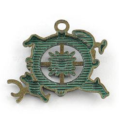 Compass Zinc Alloy Pendants&nbsp;PALLOY-R065-112-FF
