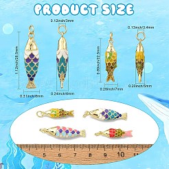 6Pcs 6 Styles Brass Enamel Pendants&nbsp;KK-CJ0005-84