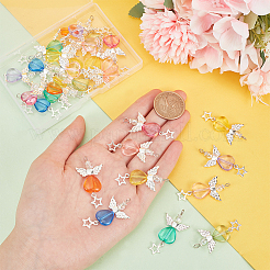 3 Sets Angle with Star Acrylic Pendants&nbsp;FIND-PH0009-12