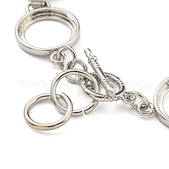 Rack Plating Brass Flat Round Link Bracelet Making with Tray&nbsp;BJEW-A010-03A-P