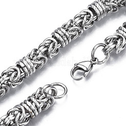 Non-Tarnish 201 Stainless Steel Byzantine Chain Bracelets&nbsp;BJEW-S057-93