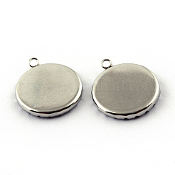 Tarnish Resistant 304 Stainless Steel Pendant Cabochon Open Back Settings&nbsp;LS-STAS-Q194-15