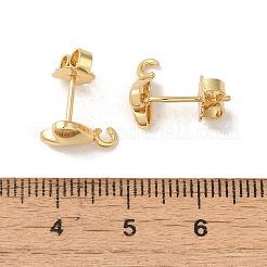 Rack Plating Brass Studs Earrings Findings&nbsp;EJEW-H004-04G