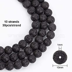 Natural Lava Rock Beads Strands&nbsp;X-G-OC0001-38-10mm