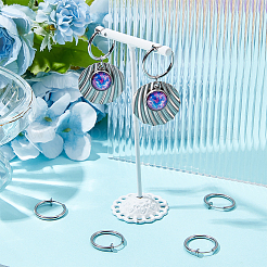 4 Pairs 201 Stainless Steel Retractable Clip-on Hoop Earrings&nbsp;STAS-UN0052-03A