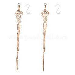 2Pcs Handmade Macrame Polyester Plant Hanger&nbsp;AJEW-HS0001-48