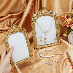 2Pcs 2 Styles Arch Shape Resin & Velvet Photo Frame Necklace Display Stands&nbsp;NDIS-GW0001-01