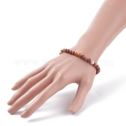Natural Mookaite Round Beaded Stretch Bracelet&nbsp;BJEW-JB07904-01