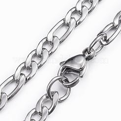Non-Tarnish 304 Stainless Steel Figaro Chain Necklaces&nbsp;NJEW-H445-18P
