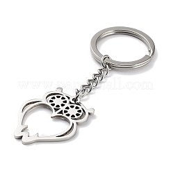 Non-Tarnish Animal 304 Stainless Steel Pendant Keychains&nbsp;KEYC-P017-A03