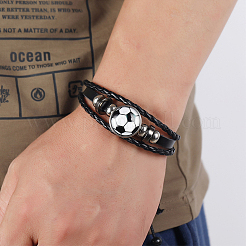 CutHollow Glass Football Jewelry Set&nbsp;SJEW-CL0001-01