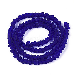 Frosted Transparent Glass Beads Strands&nbsp;GLAA-N016-4mm-03
