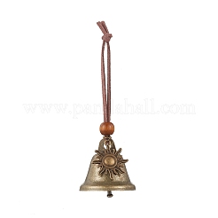 Iron Bell & Tibetan Style Alloy Sun Pendant Decorations&nbsp;HJEW-JM03369