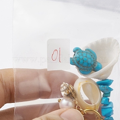 4Pcs 4 Styles Synthetic Turquoise Chip Bead and Shell Pendant Decorations&nbsp;HJEW-JM02915