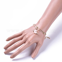 Brass Multi-strand Charm Bracelets&nbsp;BJEW-JB04499-01