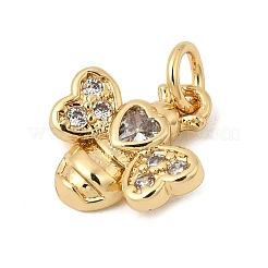 Brass Micro Pave Clear Cubic Zirconia Pendants&nbsp;KK-H267-077G-01