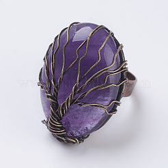 Natural & Synthetic Mixed Stone Adjustable Finger Ring&nbsp;RJEW-E436-03