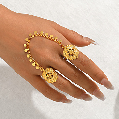 Vintage Gothic Hollow Flower Double Rings Open Cuff Rings&nbsp;FC4322