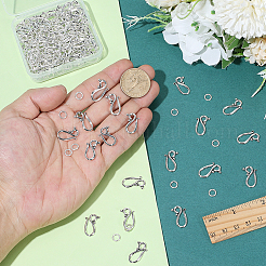 100Pcs Tibetan Style Hook and Eye Clasps&nbsp;FIND-PH0060-09AS