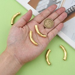 Brass Curved Tube Beads&nbsp;KK-K238-38MG