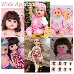 16 Pairs 8 Styles 3D ABS Doll Craft Cartoon Movable Eye&nbsp;FIND-PH0028-12