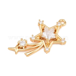 Brass Micro Pave Clear Cubic Zirconia Pendants&nbsp;KK-D265-05G