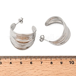 304 Stainless Steel C-Shaped Stud Earrings&nbsp;EJEW-I319-04P